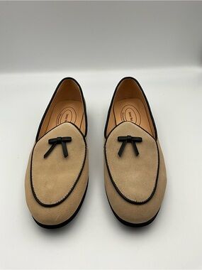 Journey West Loafer Size 7.5 Beige Suede Bow-Accent Women’s Loafers